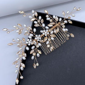 Mpoikba champagne wedding hairband suitable for ceremonies
