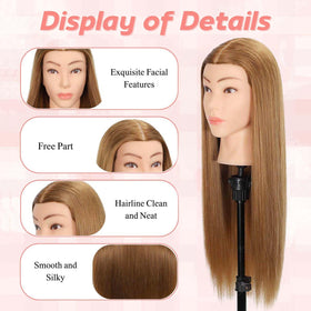 MQHIHI mannequin head with clamp holder for stable practice sessions