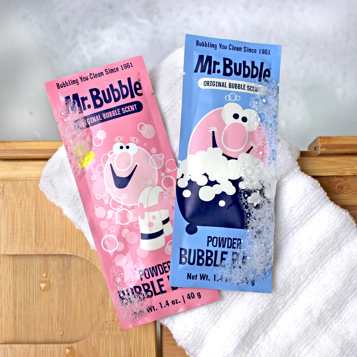 Mr. Bubble collectible retro design packaging highlighting vintage style