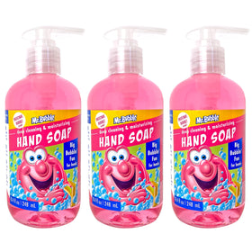 Mr. Bubble Kids Hand Soap bottle front with rich bubbles for playful handwashing.