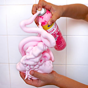 Mr. Bubble foam soap foamy lather for easy cleanup after play.