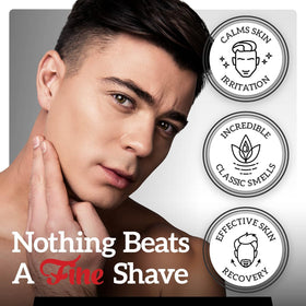 Mr. Fine Platinum barbershop vibe evokes classic grooming rituals.