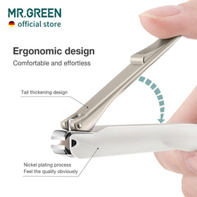 MR.GREEN cross-bolt reinforcement strengthens blades for consistent cuts.