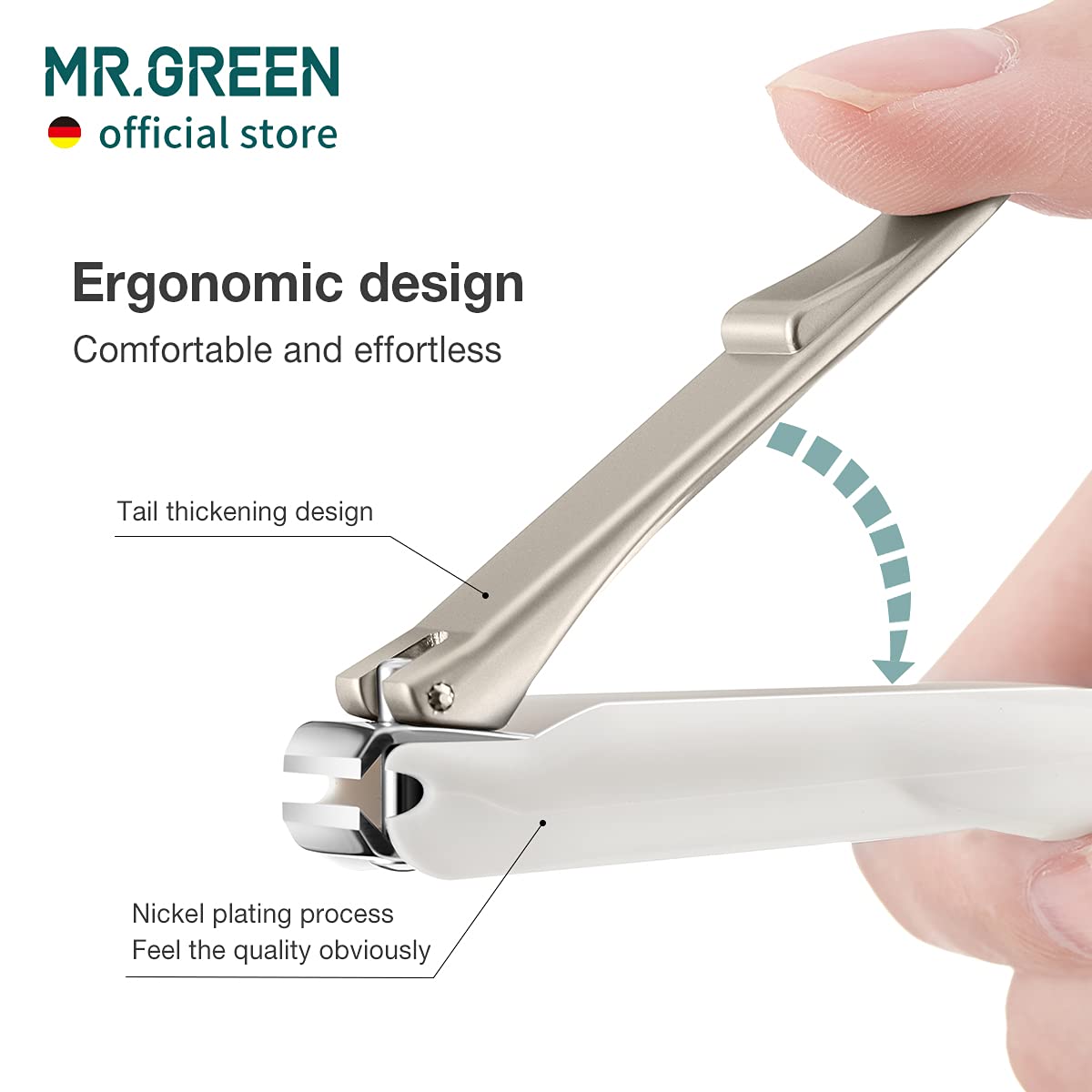 MR.GREEN Malpositioned Blade Design supports precise, safe trimming