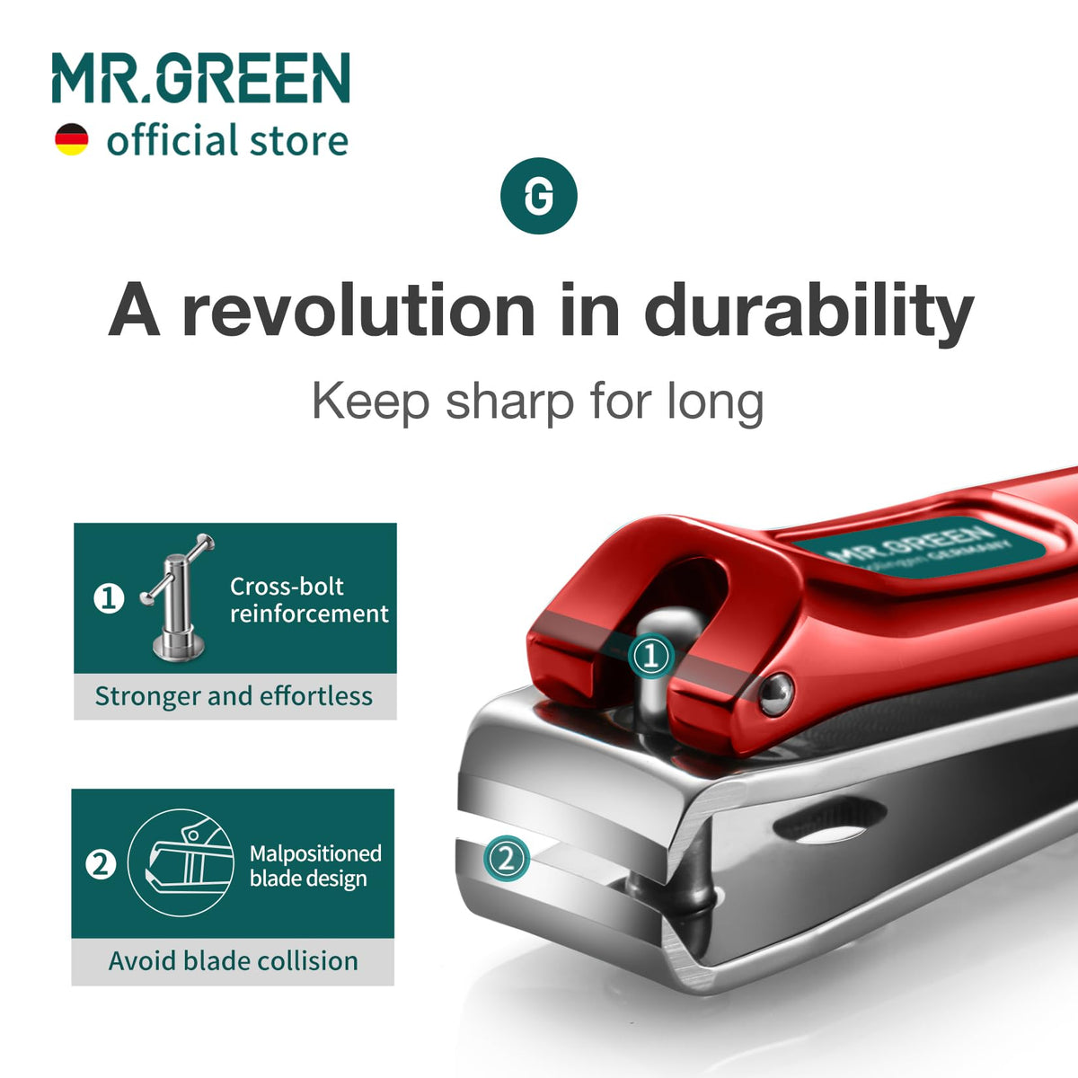 MR.GREEN nickel-plated stainless steel body resists rust
