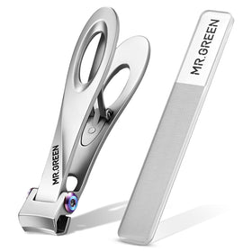 MR.GREEN nail clippers with wide jaw opening for thick nails, clean edge