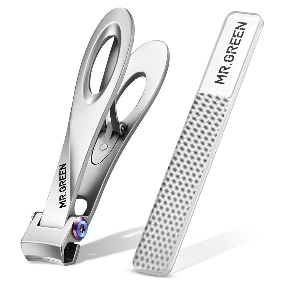 MR.GREEN nail clippers with wide jaw opening for thick nails, clean edge