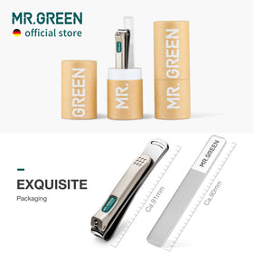 MR.GREEN premium packaging highlights craftsmanship and durability.