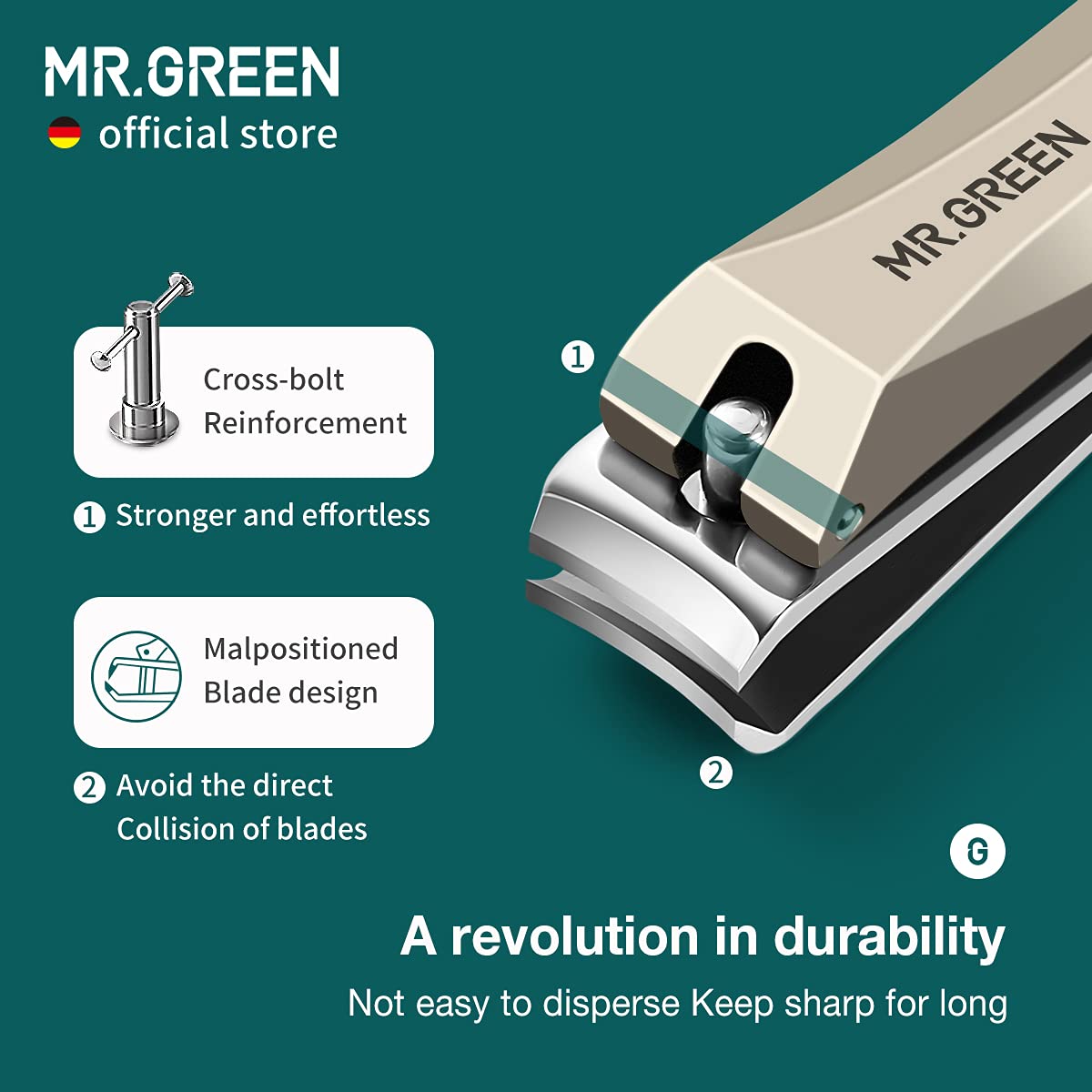 MR.GREEN Stainless Steel Nail Clipper offers durable, rust-resistant performance