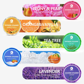 MR MIRYE orange and vanilla steamers for uplifting citrus aromatherapy during showers.
