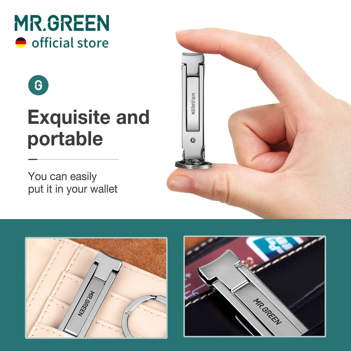 MR.GREEN built-in nail file for delicate nail grooming on the go