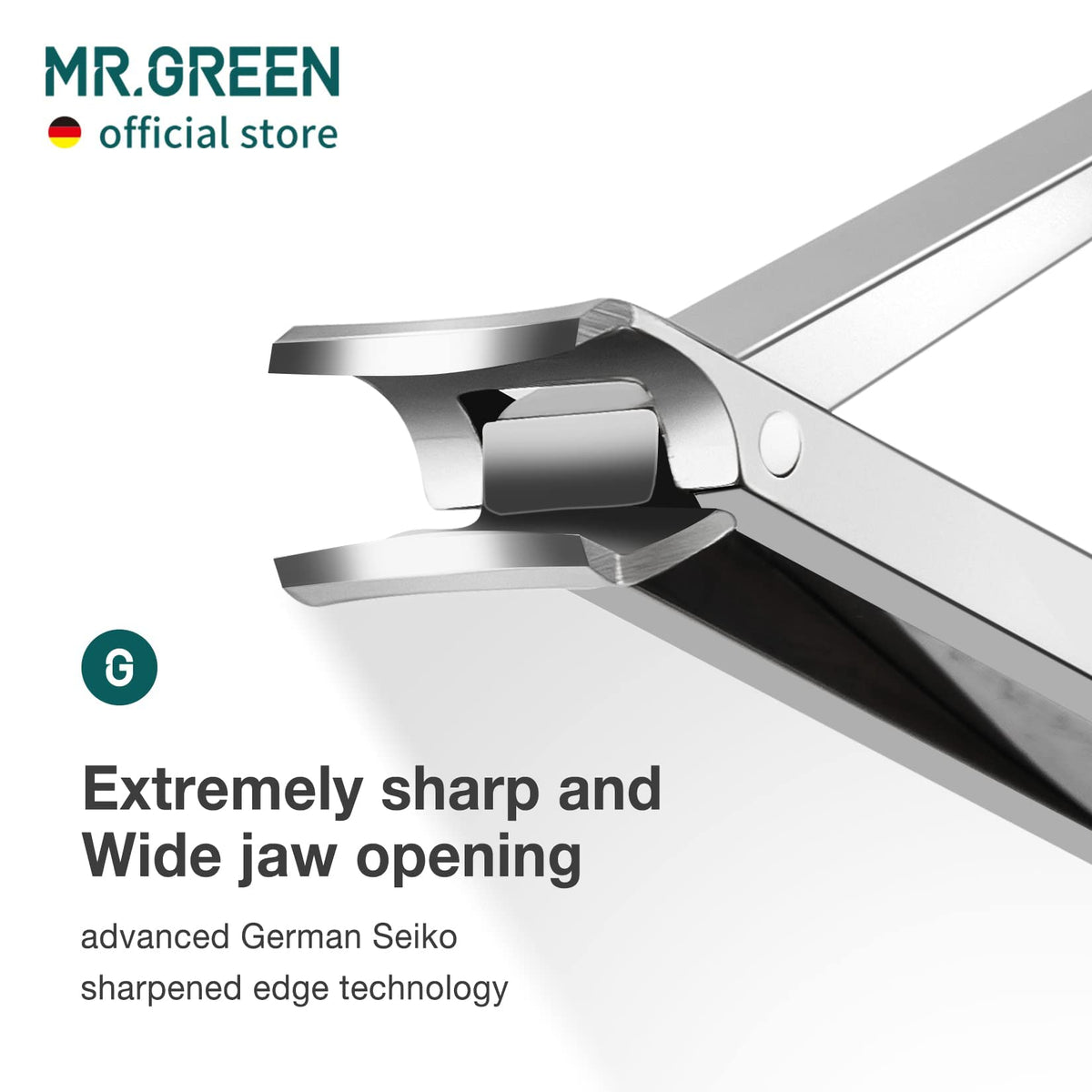 MR.GREEN wide jaw nail clipper handles thick nails with ease