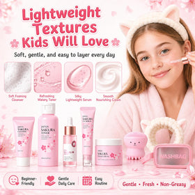 MrCuvaryas Japan Sakura Headband keeps hair away during skincare sessions.