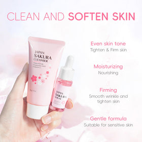 MrCuvaryas Sakura serum bottle emphasizes lightweight hydration for delicate teen skin.