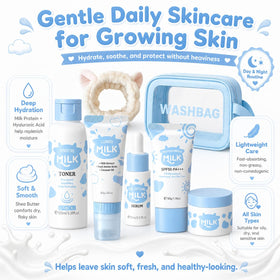 MrCuvaryas milk skin set kids cosmetic bag keeps products organized
