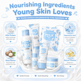 MrCuvaryas milk skin set kids serum lightweight hydration glow