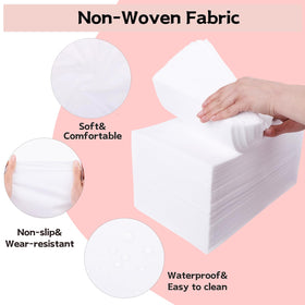 MRJ White packaging showing convenient, single-use sheets for salons and spas.