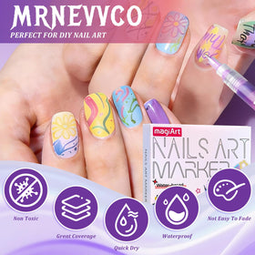 MRNEVVCO Nail Art Pens quick-dry ink for fast results.