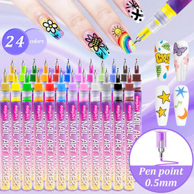 MRNEVVCO Nail Art Pens waterproof formula delivers lasting color.