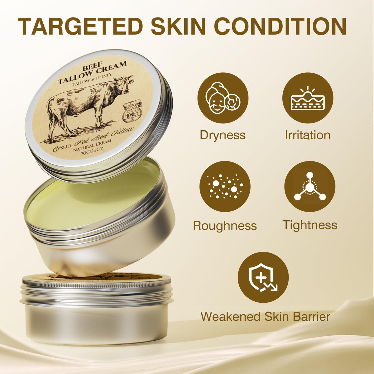 MROUVIK honey-tallow body cream provides deep moisturization for dry skin.