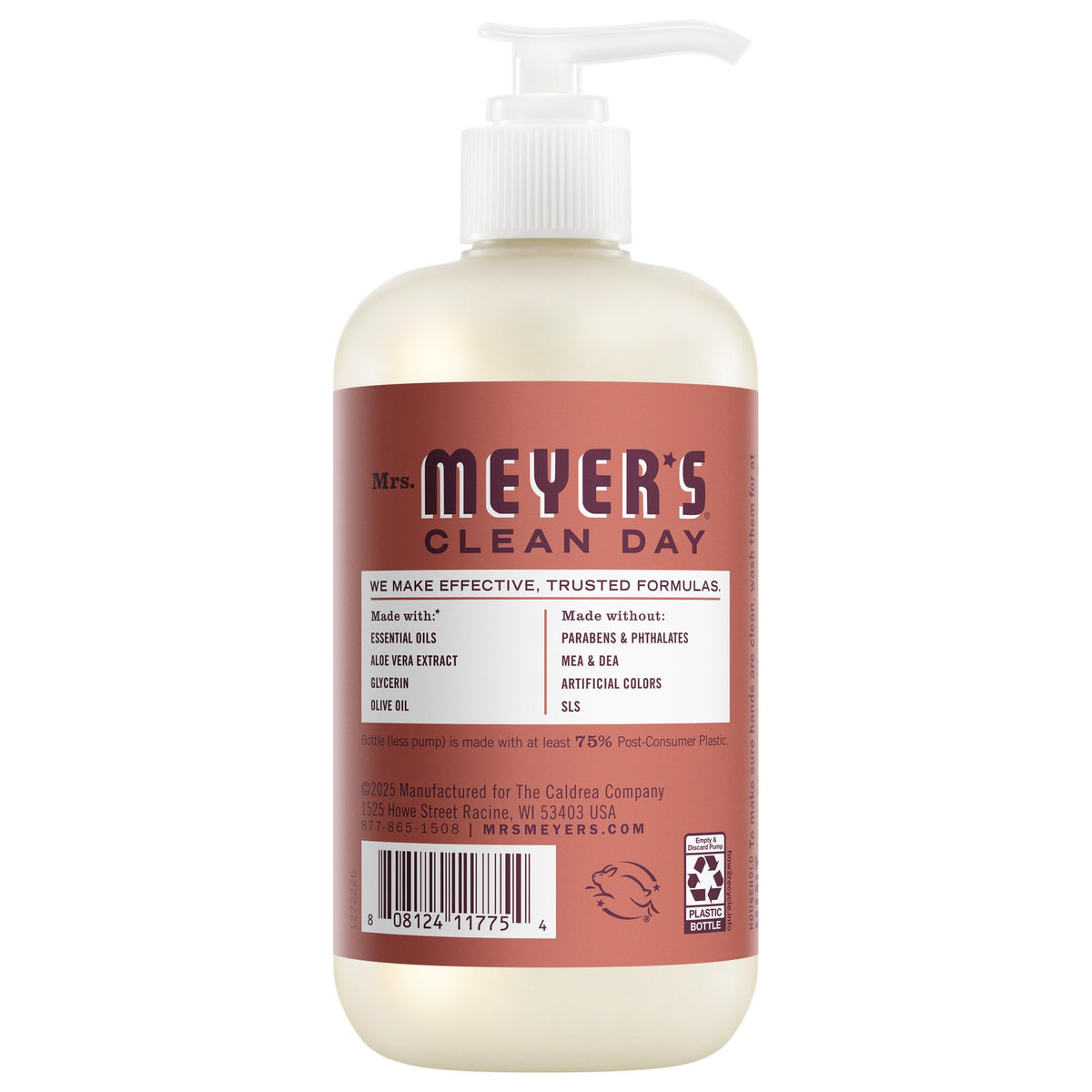 Mrs. Meyer's Clean Day Fall Leaves soap bottle provides a light, refreshing scent.