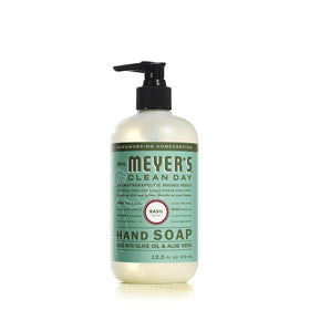 Mrs. Meyer's Clean Day Honeysuckle hand soap bottle with bright garden scent.