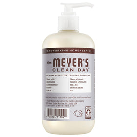 Mrs. Meyer's Clean Day Lemon Verbena refill-pack label indicates scent renewal and savings.