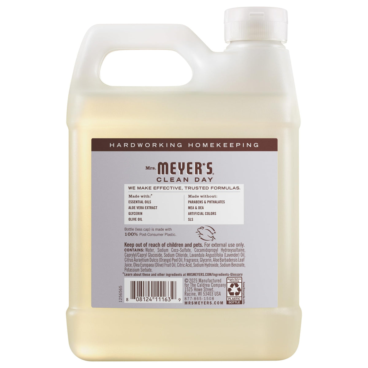 Mrs. Meyer's Clean Day Oat Blossom bottle adds moisturizing feel during busy washing.