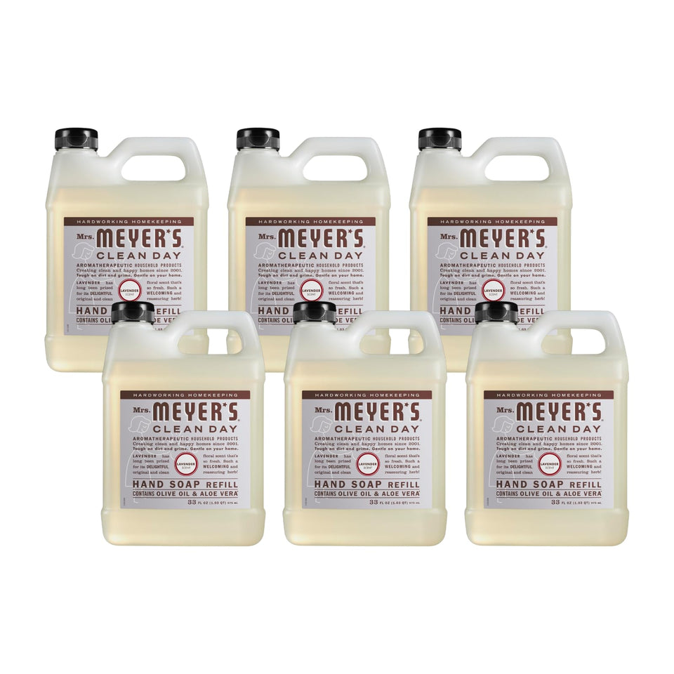 Mrs. Meyer's Clean Day Lavender refill bottle for daily use, softening hands.