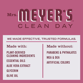 Mrs. Meyer's Clean Day Mum hand soap at a kitchen sink ready for handwashing