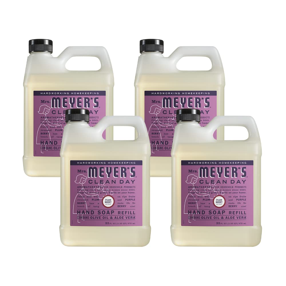 Mrs. MEYER'S Clean Day Plum Berry refill bottle ready for quick replenishment.