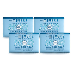 Mrs. Meyer's Rain Water bar soap forms a creamy lather for hands and body