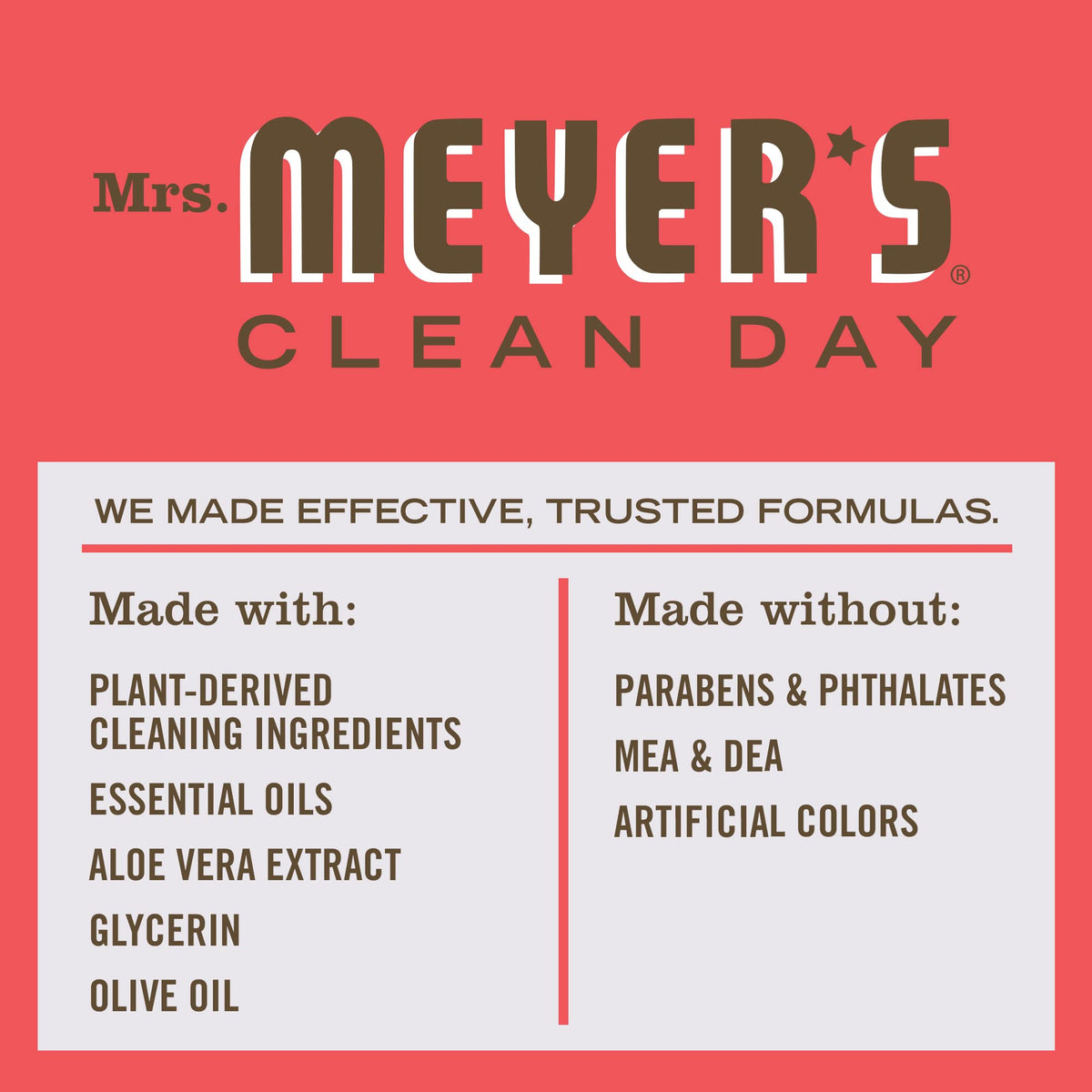 Mrs. Meyer's Clean Day Rhubarb hand soap pump closeup highlighting ease of dispensing.