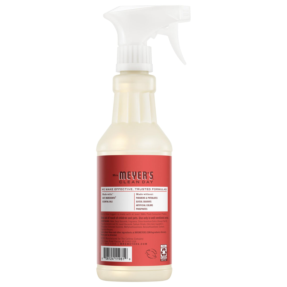 Three-pack display of Mrs. Meyer's Tomato Vine products for cohesive household cleaning