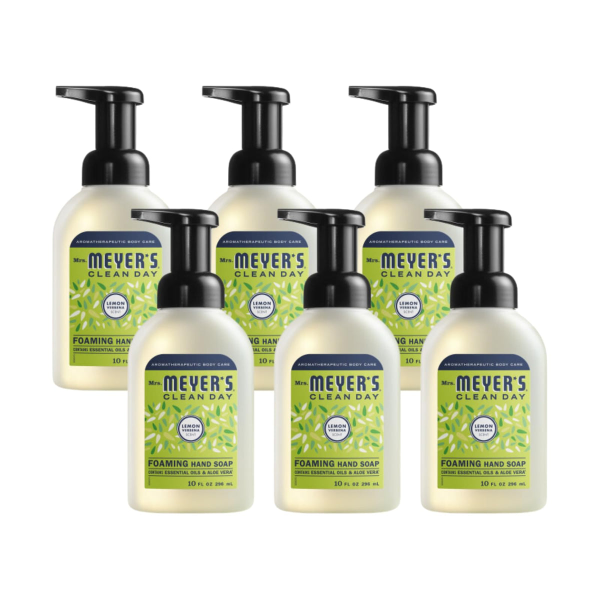 Mrs. Meyer's foaming hand soap Lemon Verbena bottle for everyday handwashing.