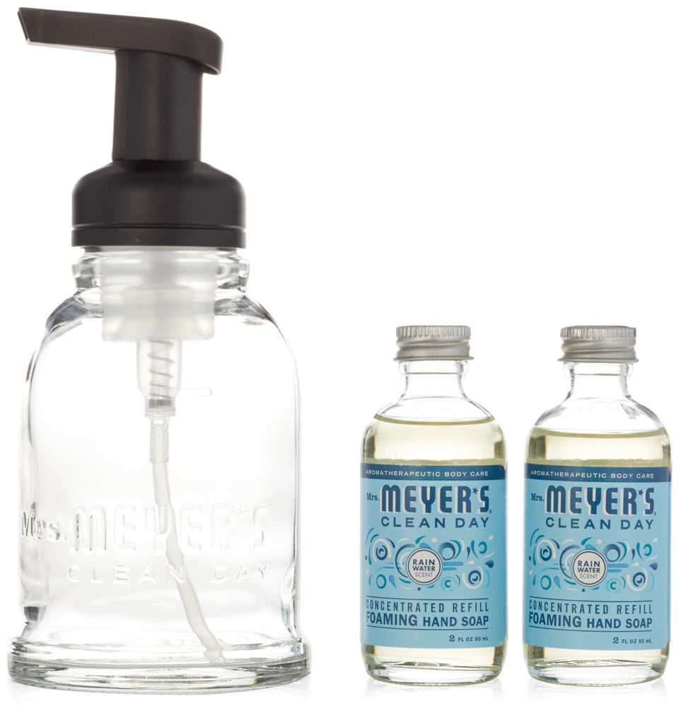 Mrs. Meyer's foaming hand soap starter kit bottle for gentle hand cleansing.