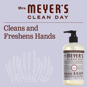 Packaging box for Mrs. Meyer's Lavender hand soap set.