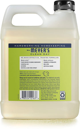 Mrs. Meyer's Lemon Verbena refill bottle side view highlighting refill convenience