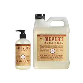 Mrs. Meyer’s Oat Blossom hand soap bottle for daily hand cleansing at the sink