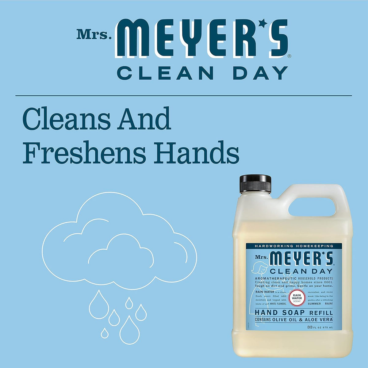 Mrs. Meyer's Rainwater fragrance in bathroom for a fresh mood.