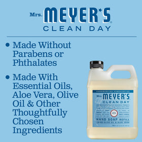 Mrs. Meyer's Rainwater soap creates soft, moisturized hands after washing.