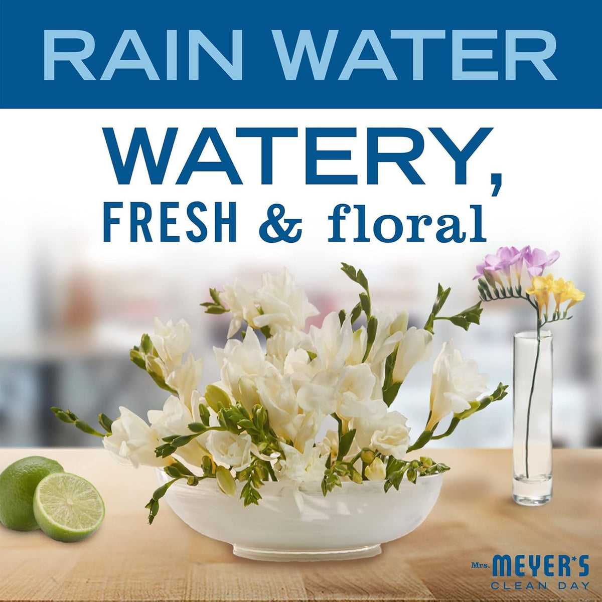 Eco-friendly refill and bottle option from Mrs. Meyer's reduces plastic waste.
