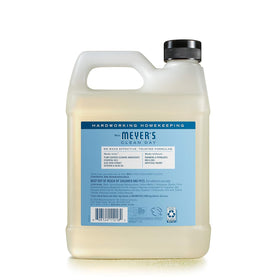 Mrs. Meyer's Rainwater packaging highlights recyclable materials and refill-friendly design.