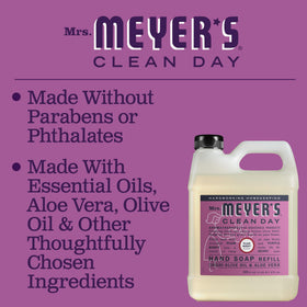 Mrs. MEYER'S refill bottle invites easy pouring into dispensers.