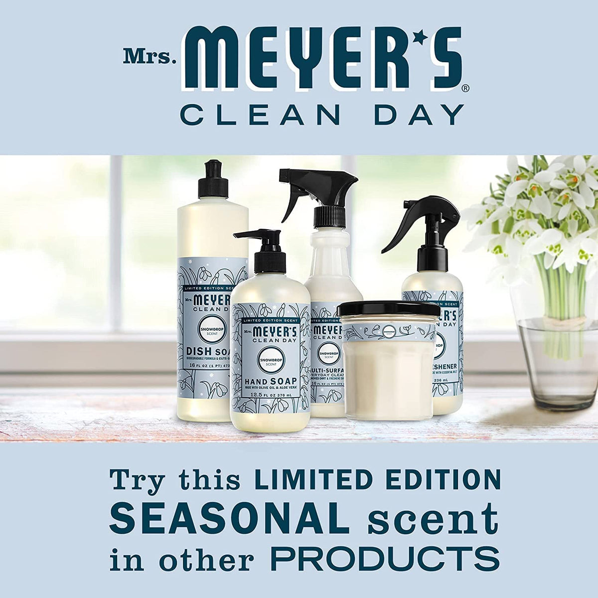 Hand soap beside citrus fruits and jasmine imagery