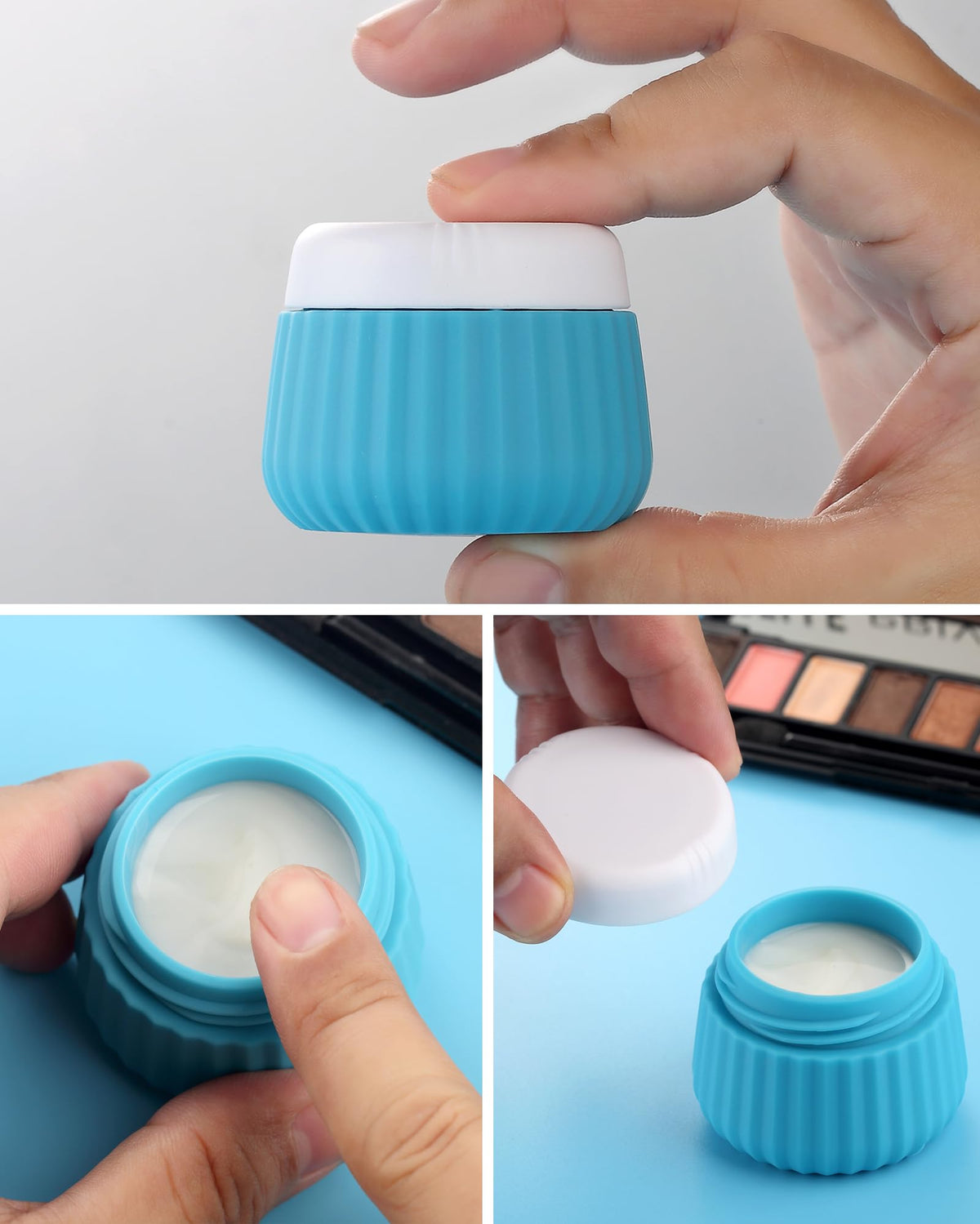 Mrsdry clear makeup bag keeps all containers together and visible.