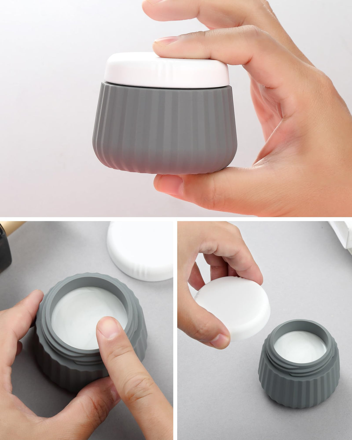 Mrsdry cream jar closeup shows secure lid and compact storage