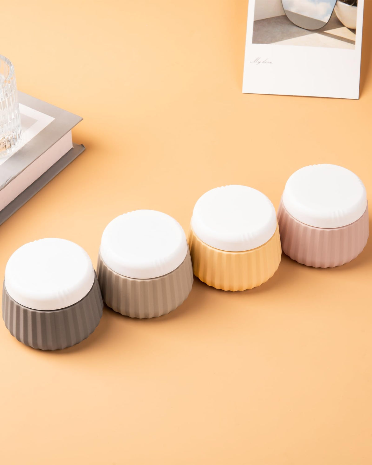 Mrsdry four-color jar set helps color-code your products for quick identification.