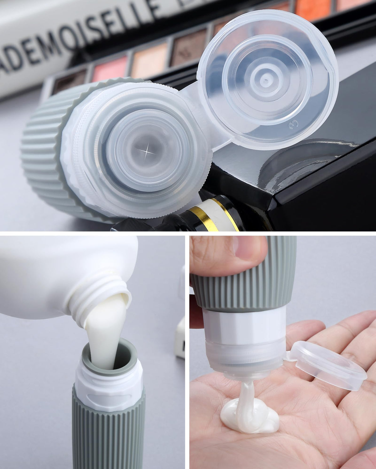 Mrsdry silicone cream jars 4-pack ideal for creams and gels on the go.