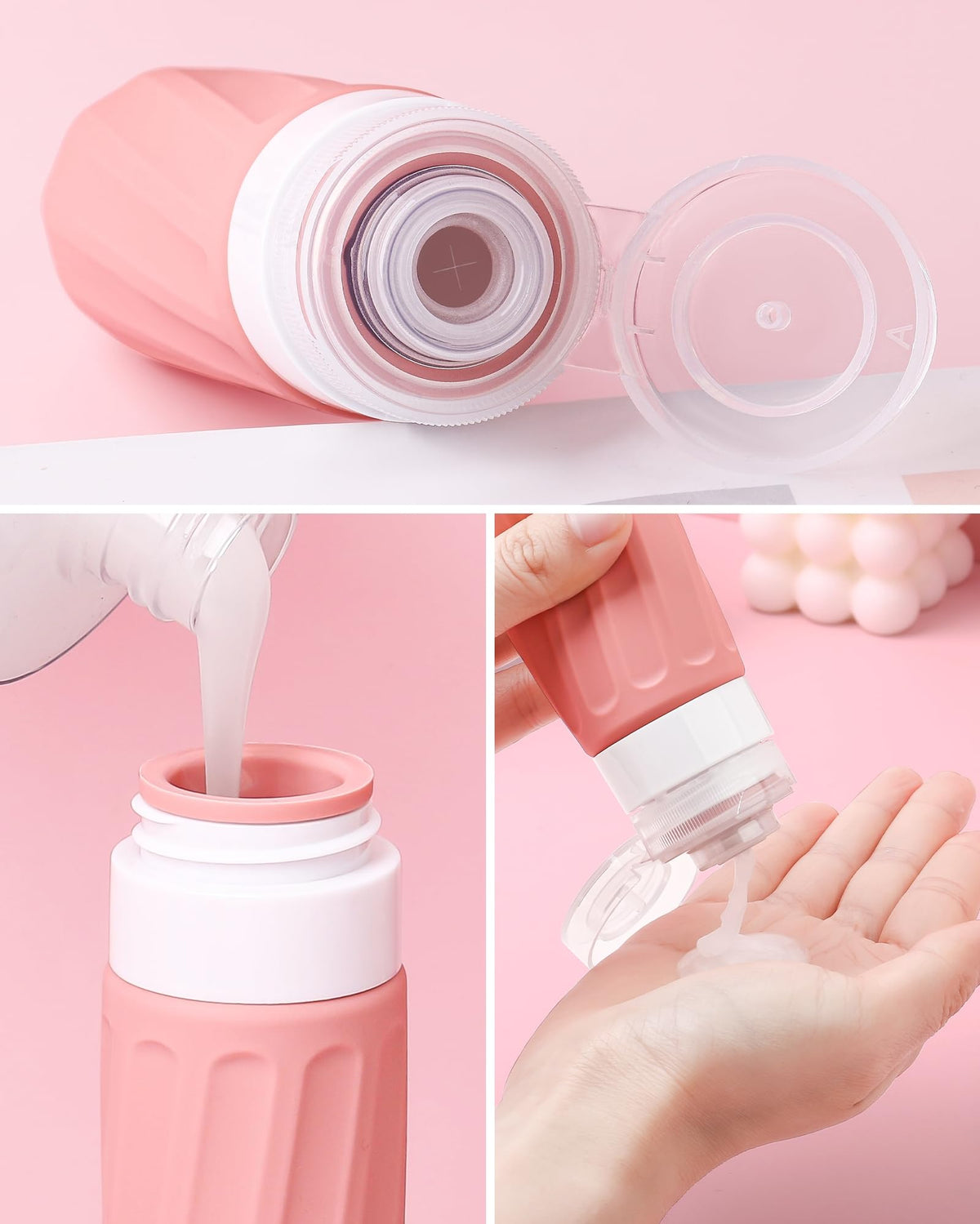 MrsDry silicone squeeze bottles 3oz pack with leak proof design